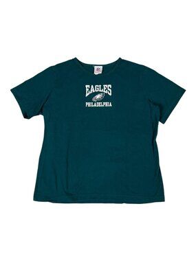 Philadelphia Eagles T-Shirt Womens 1X Green NFL Football Short Sleeve Rhinestone